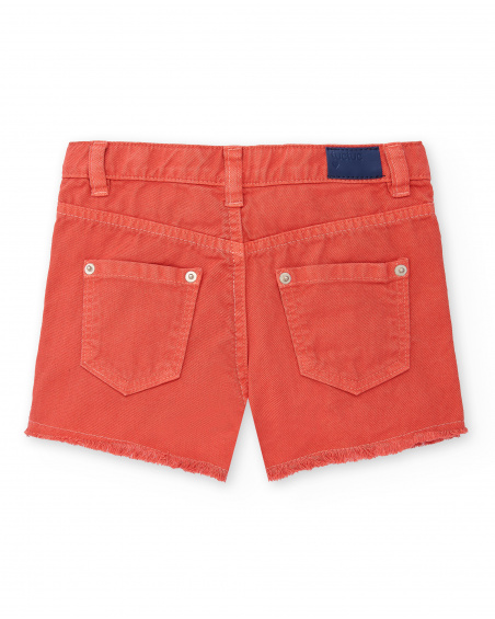 Red denim shorts for girl Rockin The Jungle collection