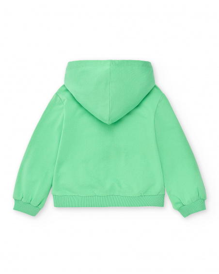 Green plush sweatshirt for girl Rockin The Jungle collection