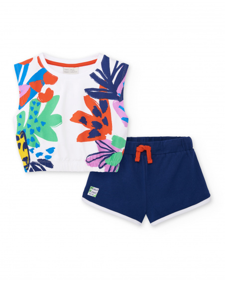 Navy white knit set for girl Rockin The Jungle collection