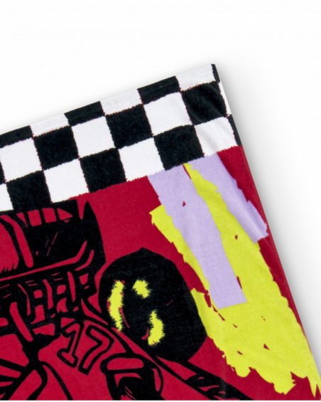 Red child towel for boy Race Car collection