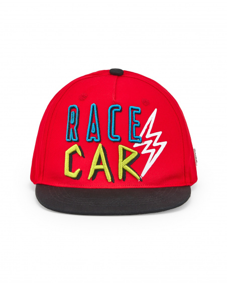 Red twill cap for boy Race Car collection