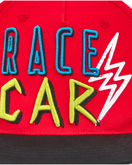 Red twill cap for boy Race Car collection