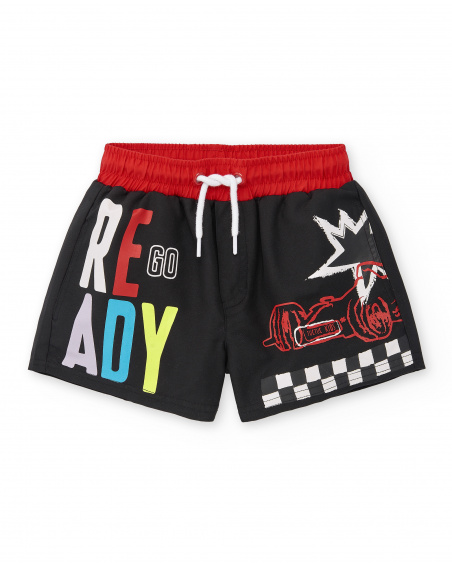 Black Bermuda shorts for boy Race Car collection