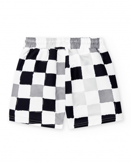 White Bermuda swimsuit for boy Race Car collection