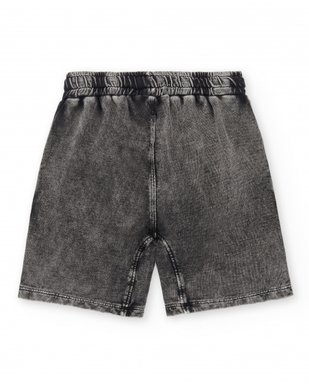 Gray plush Bermuda shorts for boy Race Car collection