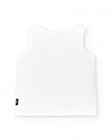 White knit tank top for boy Race Car collection