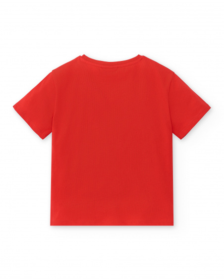 Red knit t-shirt for boy Race Car collection