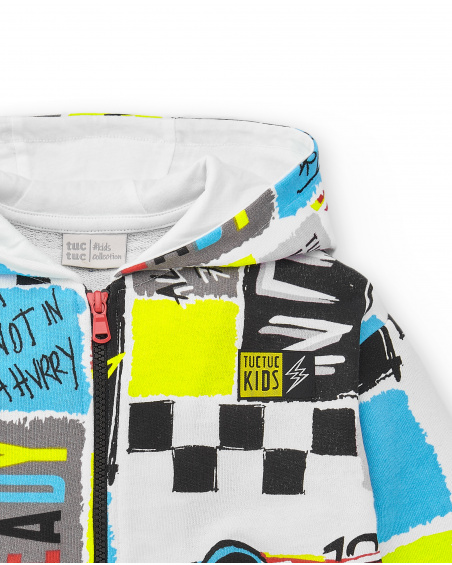 Chaqueta felpa gris niño Race Car