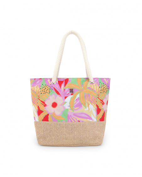 Bolso rafia estampado niña Paradise Beach