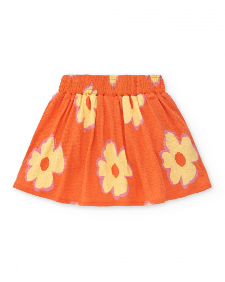Orange knit skirt for girl Paradise Beach collection