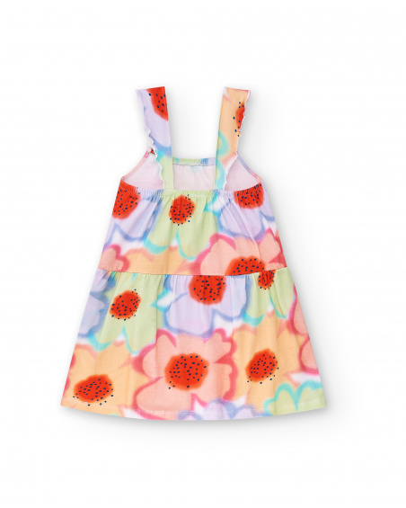Multicolored knit dress for girl Paradise Beach collection