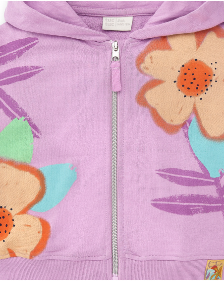 Lilac plush jacket for girl Paradise Beach collection