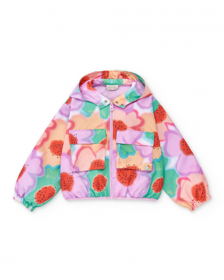 Lilac windbreaker for girl Paradise Beach collection