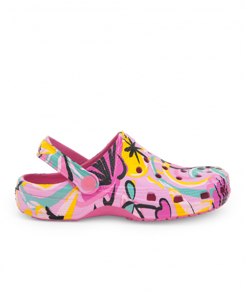 Zuecos goma lila niña Flamingo Mood