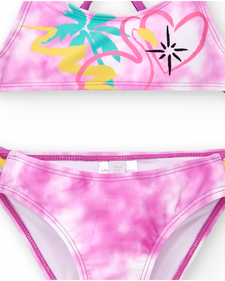 Lilac tie dye bikini for girl Flamingo Mood collection
