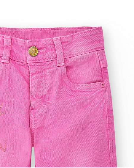 Lilac denim pants for girl Flamingo Mood collection