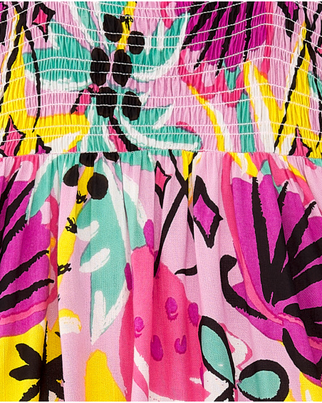Lilac poplin dress for girl Flamingo Mood collection
