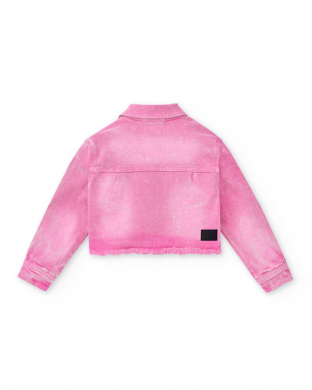 Lilac denim jacket for girl Flamingo Mood collection