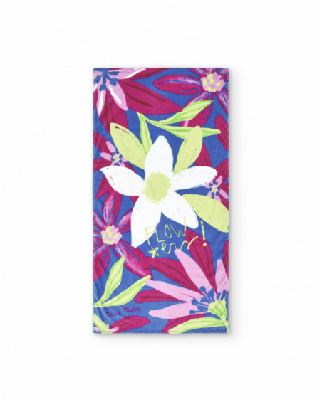 Fuchsia towel for girl Acid Bloom collection