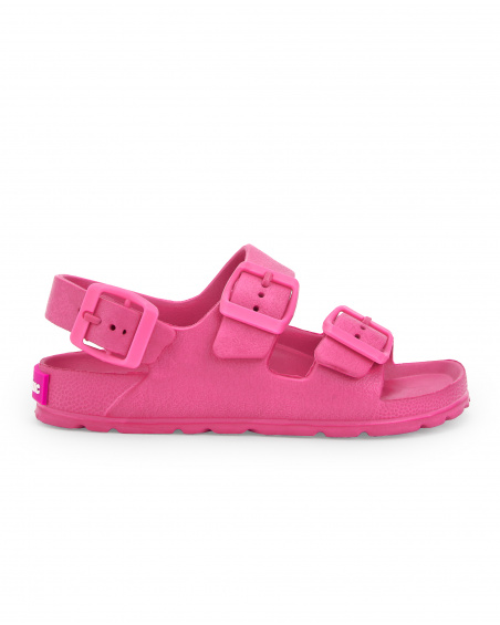 Fuchsia rubber sandals for girl Acid Bloom collection