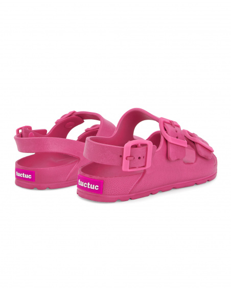 Fuchsia rubber sandals for girl Acid Bloom collection