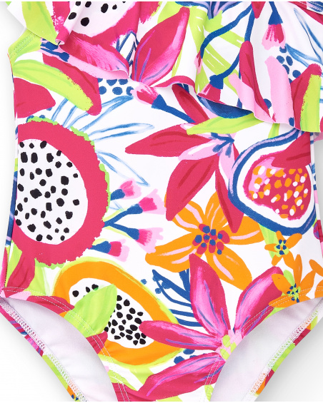 Bañador blanco niña Acid Bloom