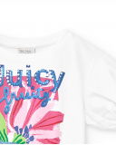 Camiseta corta punto blanco niña Acid Bloom