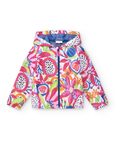 Cortavientos blanco niña Acid Bloom