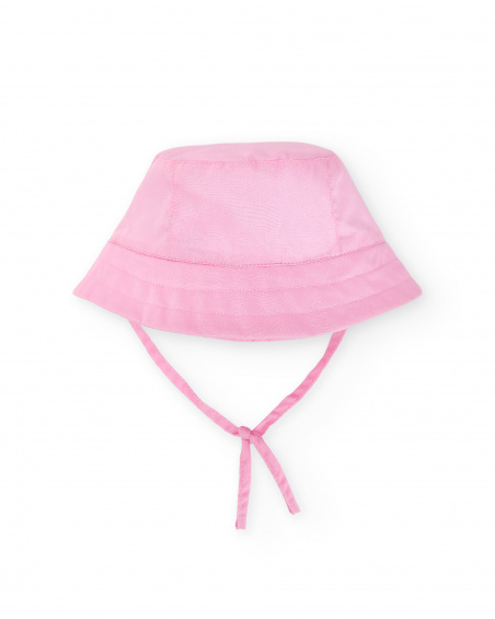 Pink flat hat for girl Water Lilies collection