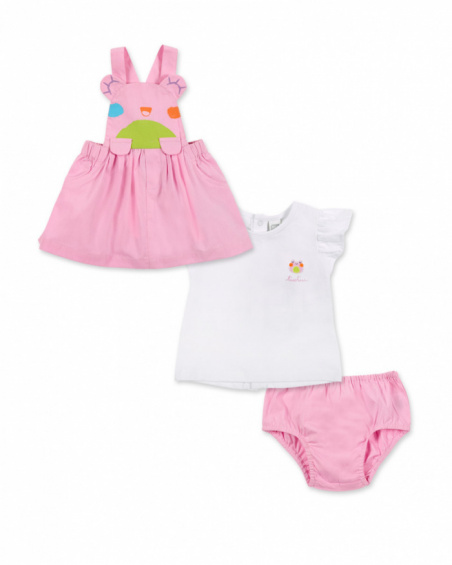 Pink white knit set for girl Water Lilies collection