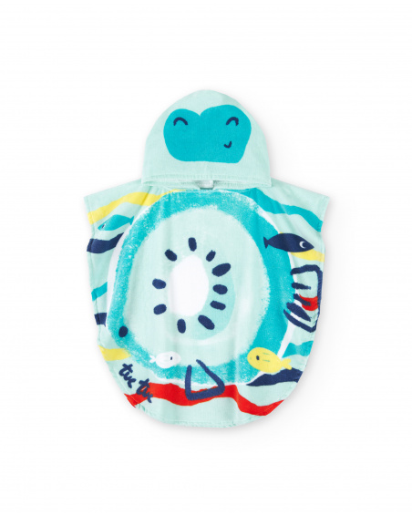 Blue Poncho Towel for boy Frutti collection