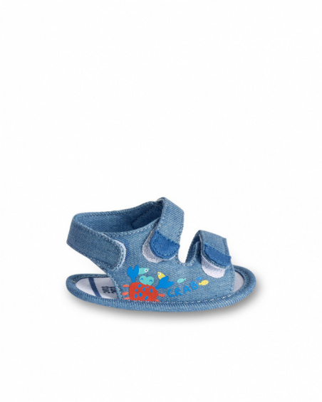 Blue denim sandals for boy Frutti collection
