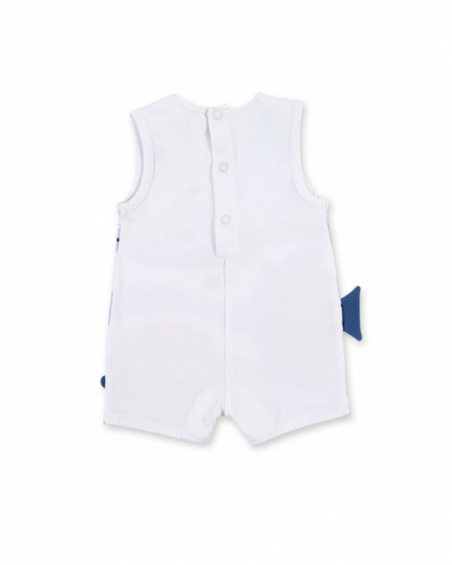White knit romper for boy Frutti collection