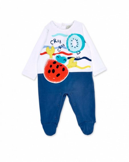 Blue white knitted romper for boy Frutti collection