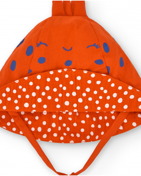 Red flat hat for girl Frutti collection