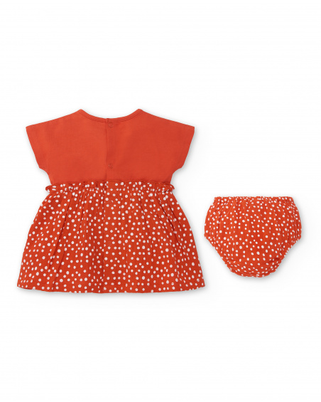 Red knit set for girl Frutti collection