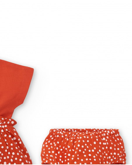 Red knit set for girl Frutti collection