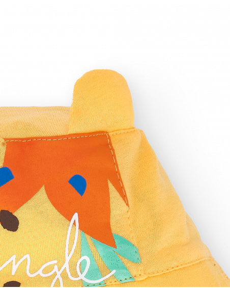 Orange knit reversible hat for boy Animal Life collection