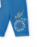 Conjunto 3 piezas punto blanco azul niño Animal Life