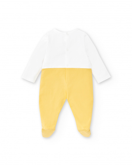 Long white knit romper for boy for boy Animal Life collection