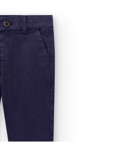 Navy twill pants for boy Paradiso collection