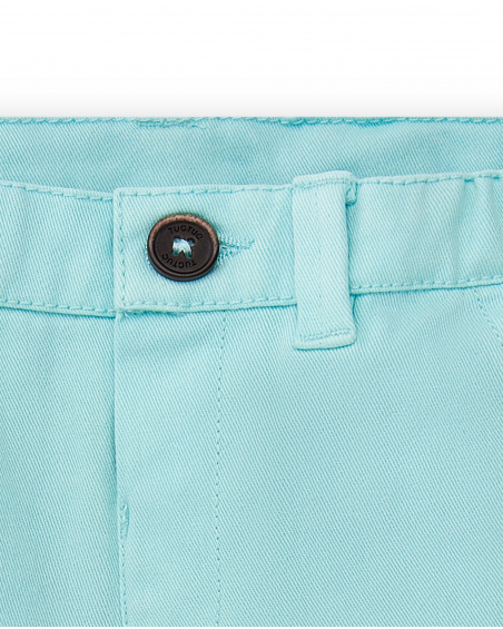 Blue twill Bermuda shorts for boy Paradiso collection