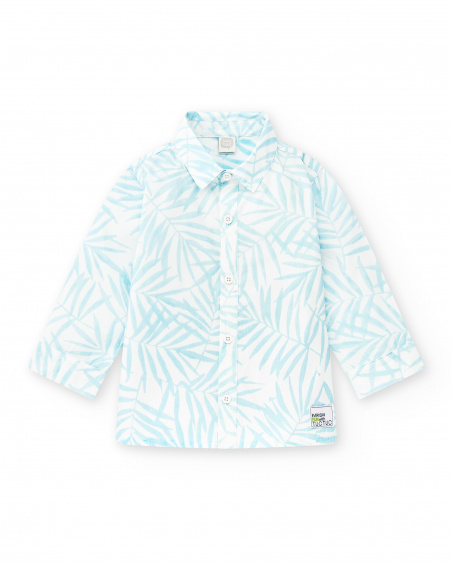 White poplin shirt for boy Paradiso collection