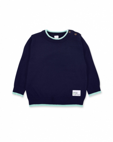 Navy tricot sweater for boy Paradiso collection