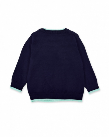 Navy tricot sweater for boy Paradiso collection