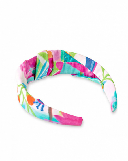 White flat rigid headband for girl Paradiso collection