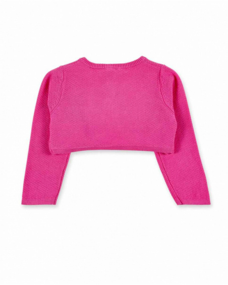 Fuchsia tricot jacket for girl Paradiso collection