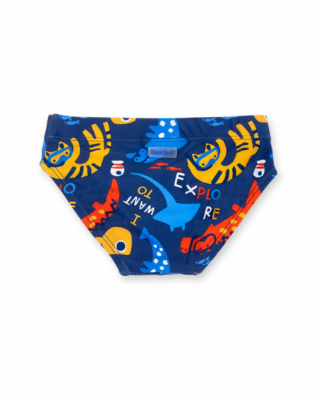Navy blue slip swimsuit for boy Salty Air collection