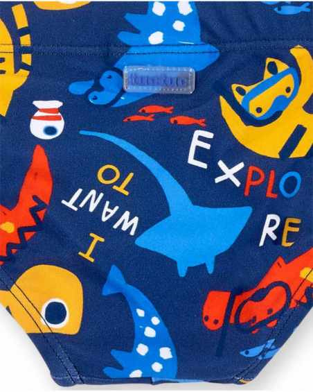 Navy blue slip swimsuit for boy Salty Air collection