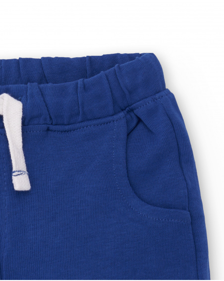 Navy blue knit bermuda for boy Salty Air collection